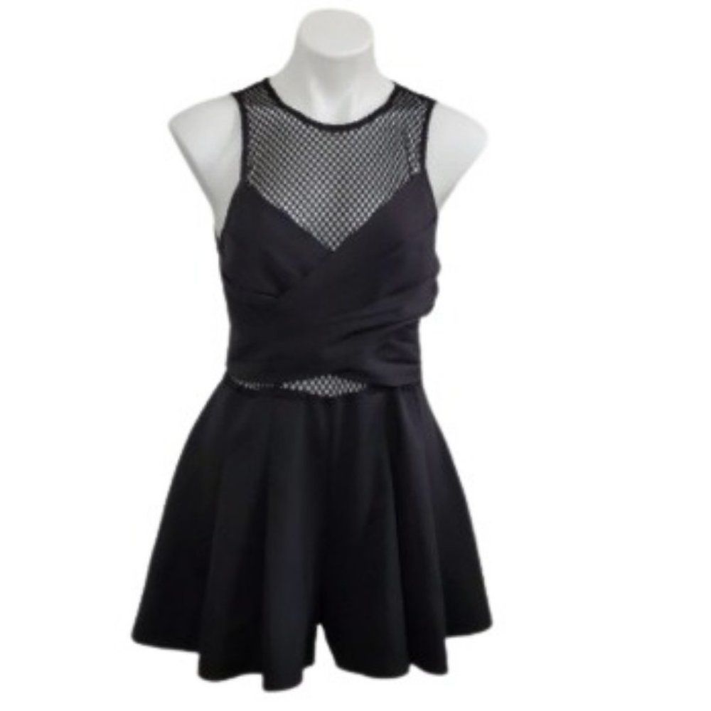 Luxxel Fish-Net Wrap Romper, Small - image 1